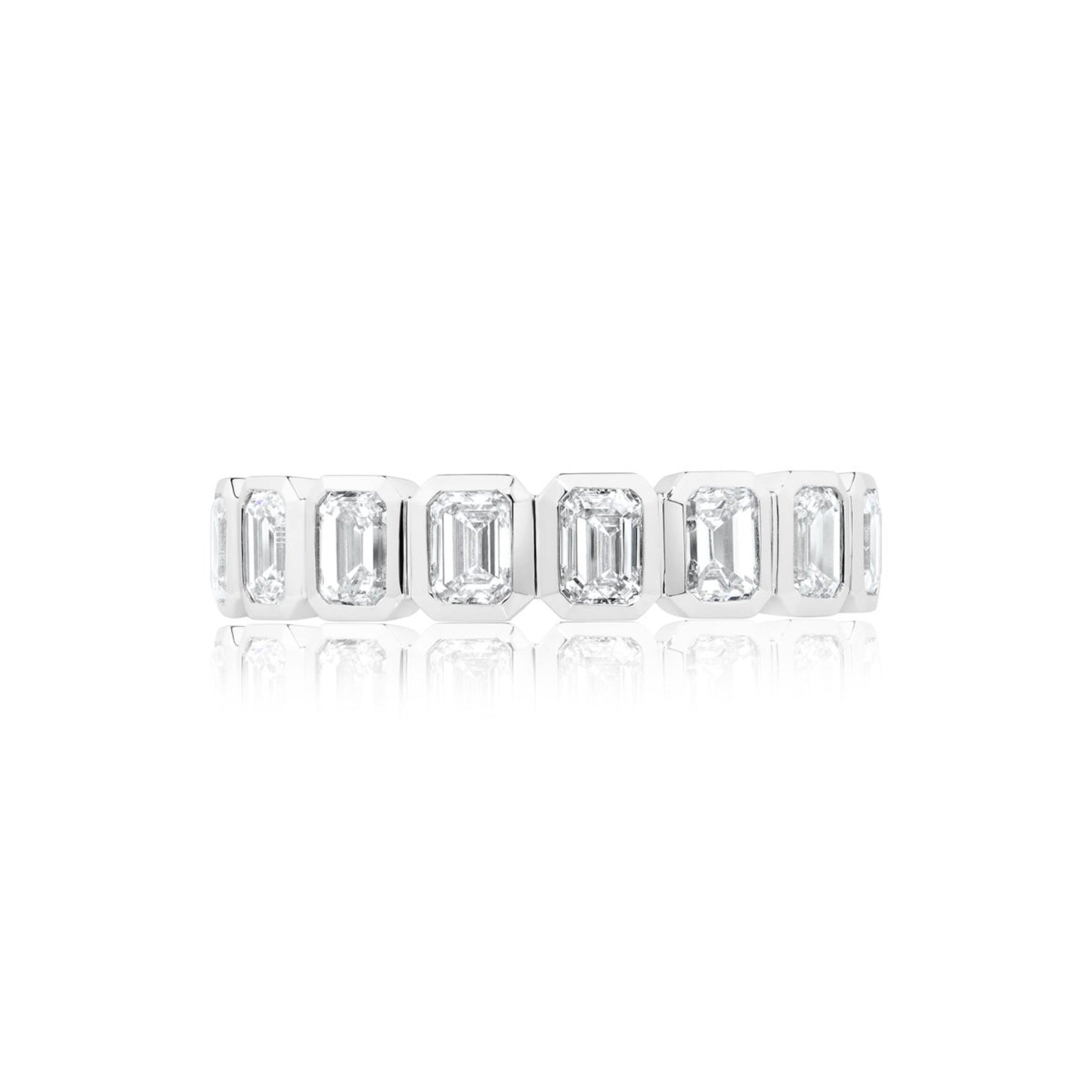 Emerald 1.51ct Bezel 8 Diamond Ring | 18ct Yellow & White Gold